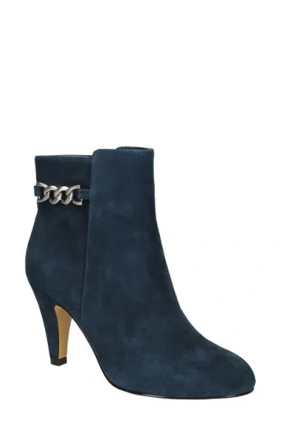 Bella Vita Agnes Bootie In Navy Kidsuede Leather