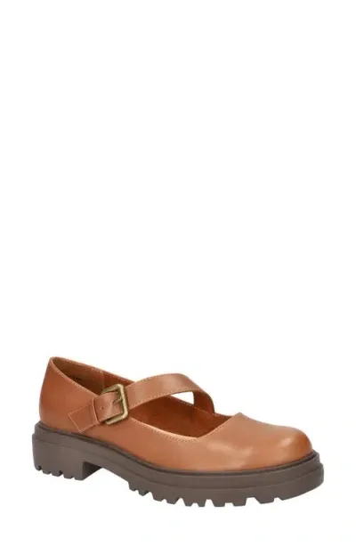 Bella Vita Quincy Mary Jane Flat In Camel Leather