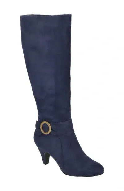 Bella Vita Rima Knee High Boot In Navy Suede