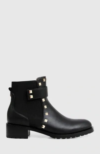 Belle & Bloom City Lights Leather Ankle Boot In Black