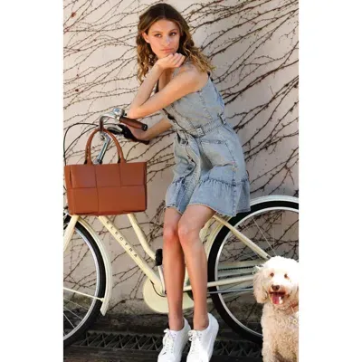 Belle & Bloom Long Way Home Woven Tote In Camel