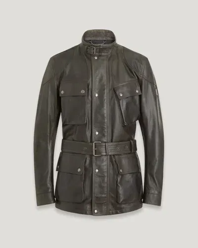 Belstaff Legacy Trialmaster Panther Jacket In Dark Tile Green