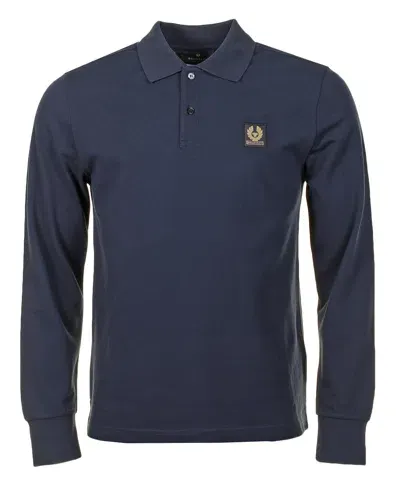 Belstaff Long Sleeve Polo Shirt Navy