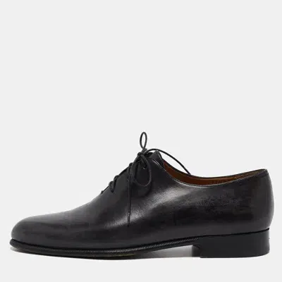 Pre-owned Berluti Black Galet Leather Alessandro Oxfords Size 41