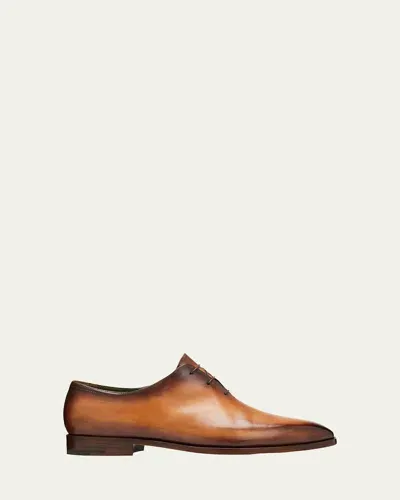 Berluti Men's Alessandro Demesure Leather Oxfords In Tobacco Bis