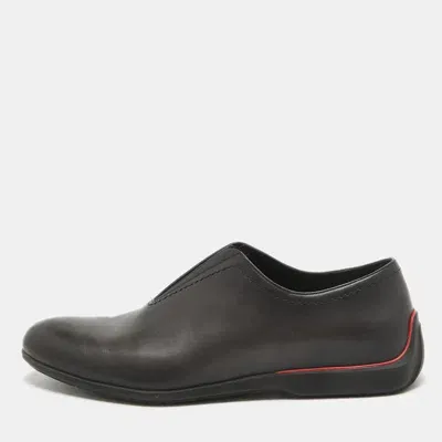 Pre-owned Berluti X Ferrari Black Leather Slip On Loafers Size 42