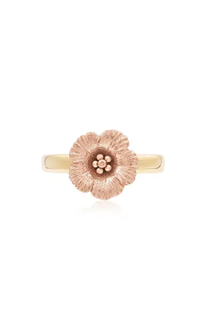 Bernard James Flora Maxi 14k Rose Gold Ring In Light Pink