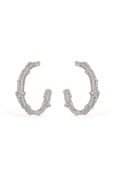 Bernard James Flora Pave 18k White Gold Diamond Earrings