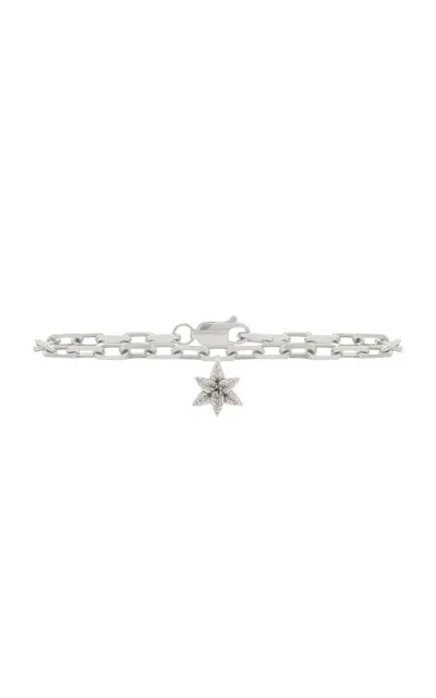 Bernard James Flora Pave Lily 18k White Gold Diamond Bracelet