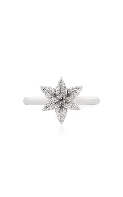 Bernard James Flora Pave Lily 18k White Gold Diamond Ring