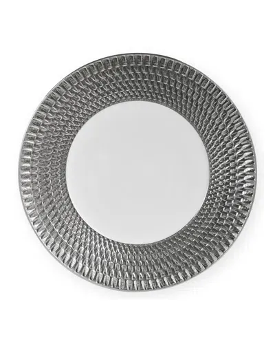 Bernardaud Twist Platinum Service Plate - Exclusive In Platinum/white