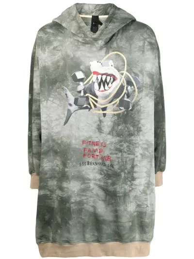 Bernhard Willhelm Graphic-print Long-sleeved Cotton Hoodie In Green