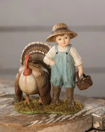 Bethany Lowe Timmy Turkey Feeder Thanksgiving Decoration In Multi