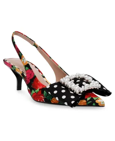 Betsey Johnson Birdy Floral Sling Back Pumps In Multi