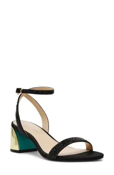 Betsey Johnson Jean Ankle Strap Sandal In Black