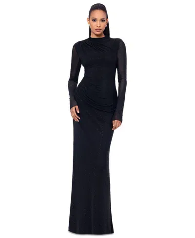 Betsy & Adam Women's Embellished Ruched Gown In Black