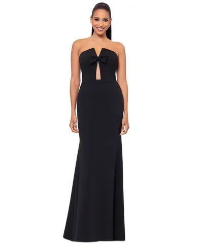 Betsy & Adam Women's Sweetheart-neck Strapless Gown In Black