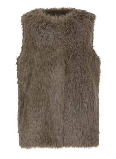 Betta Corradi Synthetic Fur Coat In Brown