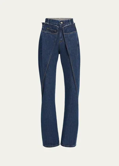 Bettter Wrap Straight-leg Jeans In Navy