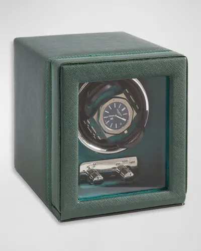 Bey-berk Vita Leather Single Watch Winder In Green