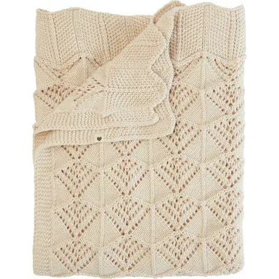 Bibs Kids'  Organic Cotton Wavy Knit Baby Blanket In Neutral