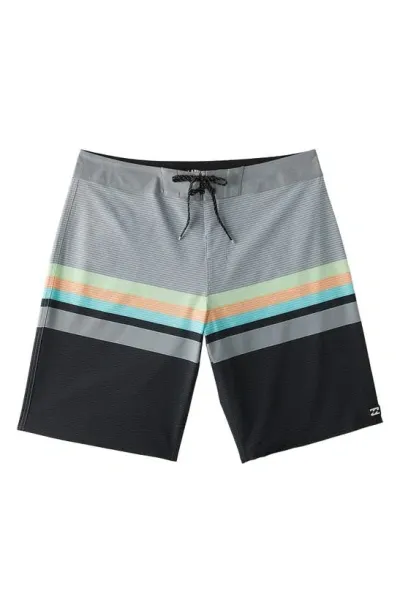 Billabong Kids' All Day Stripe Pro Board Shorts In Graphite