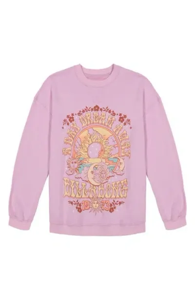 Billabong Kids' Day Dreaming Oversize Graphic Sweatshirt In Lilac Smoke