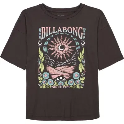 Billabong Kids' Full Sun Cotton Graphic T-shirt In Black Sands