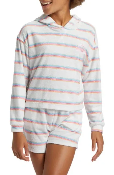 Billabong Kids' Sunset Surf Stripe Terry Hoodie In Pink Multi