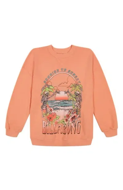 Billabong Kids' Sunsets Graphic Sweatshirt In Peach Paradise