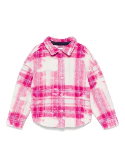 Billieblush Kids' Checked Overshirt In Quadri Fuxia