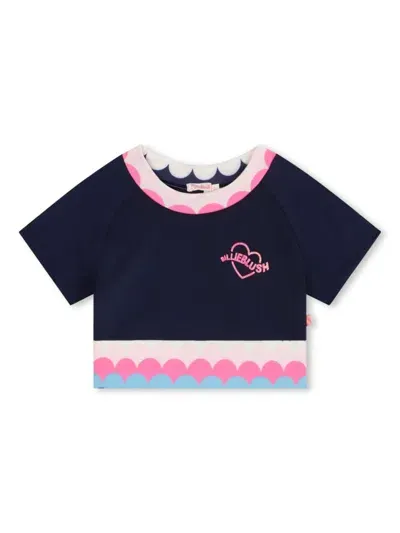 Billieblush Kids' Logo-embellished T-shirt In Blue