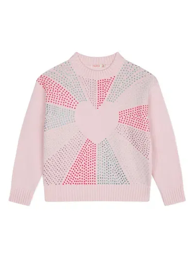 Billieblush Kids' Rhinestone-embellished Sweater In Pink