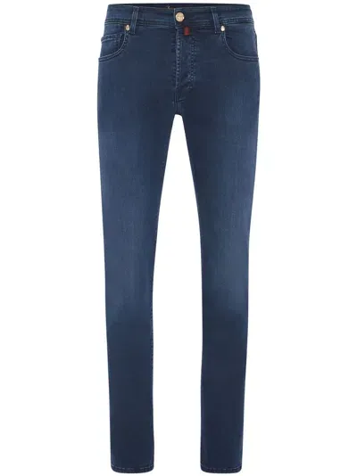 Billionaire Embroidered-logo Straight-cut Jeans In Blue