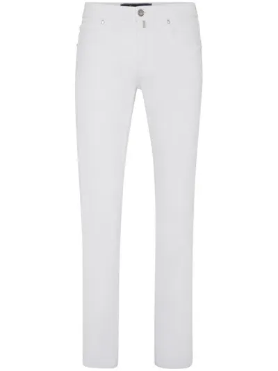 Billionaire Logo-embroidered Straight-cut Jeans In White