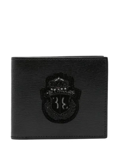 Billionaire Logo-patch Wallet In Black