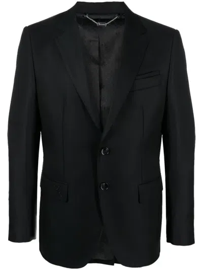 Billionaire Single-breasted Virgin Wool Blazer In Black