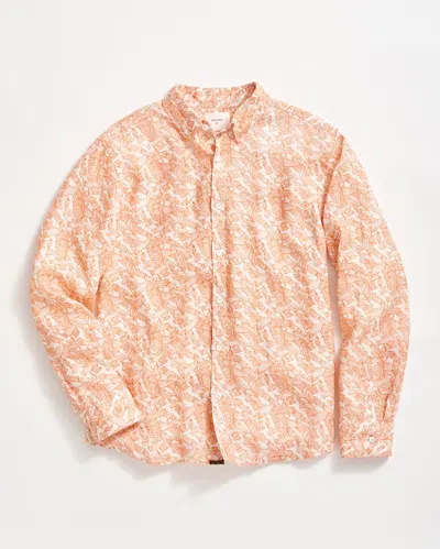 Billy Reid Flock Linen Wilson Shirt - Terracotta