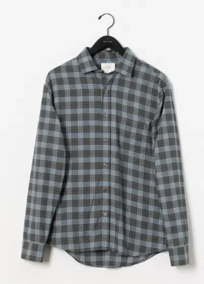 Billy Reid Melange Plaid Cypress Shirt - Grey Melange