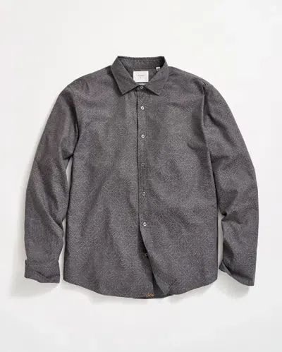 Billy Reid Paisley Melange Cedar Shirt In Asphalt