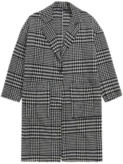 Bimba Y Lola Checked Coat In Black