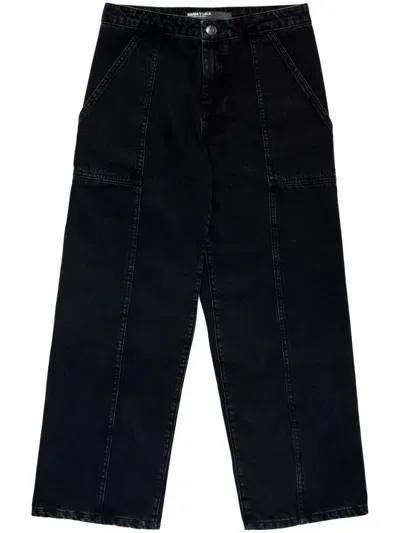 Bimba Y Lola Cropped Straight-leg Jeans In Black