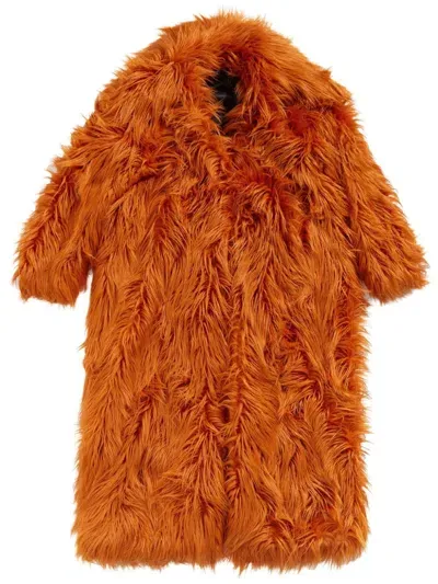 Bimba Y Lola Faux-fur Coat In Orange