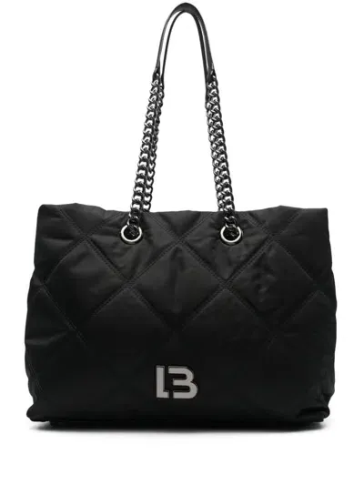 Bimba Y Lola Large Logo-lettering Shoulder Bag In Black