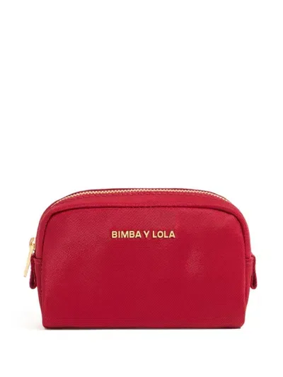 Bimba Y Lola Logo-lettering Makeup Bag In 红色