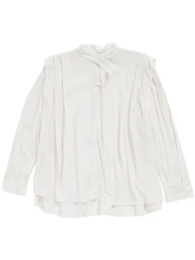 Bimba Y Lola Pleated Blouse In White