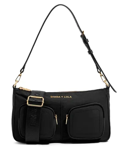 Bimba Y Lola Small Zip-pocket Crossbody Bag In Black