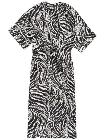 Bimba Y Lola Zebra Dress In Black