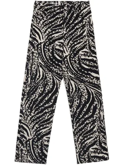 Bimba Y Lola Zebra-print Jeans In Black