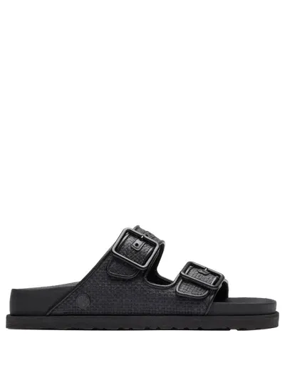 Birkenstock Arizona Raffia Slide In Black